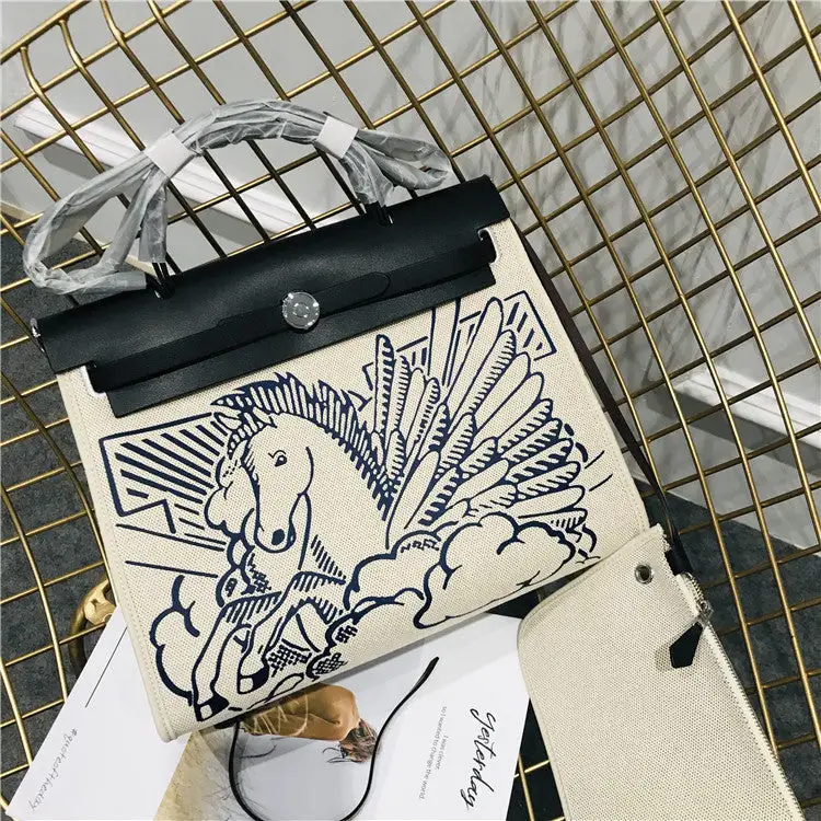 Inspired Canvas Bag Pegasus Graffiti Retro Street