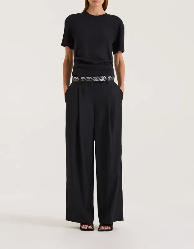 Black Asymmetric Jersey Tee