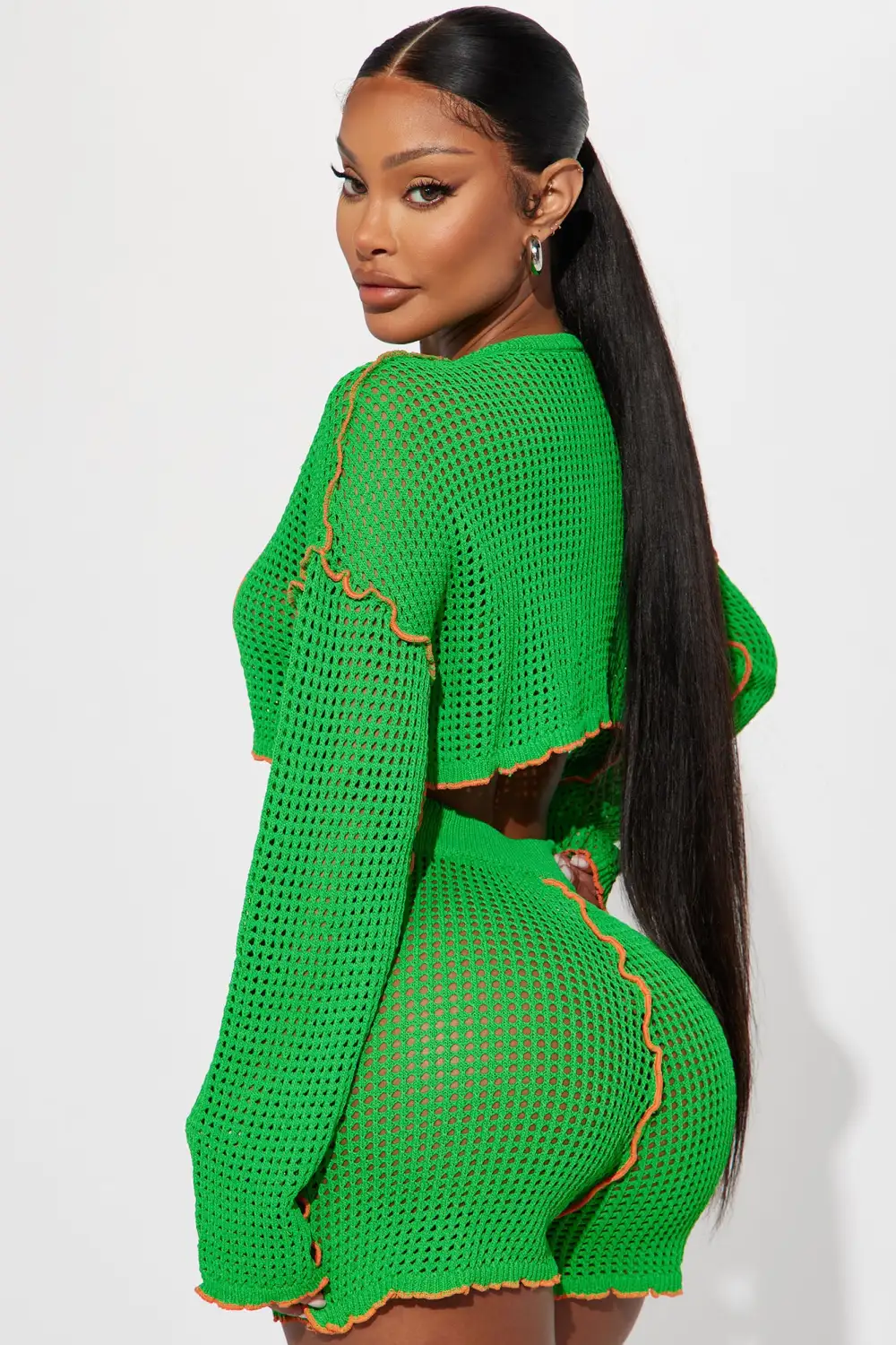 A Cali Girl Sweater Knit Short Set - Green