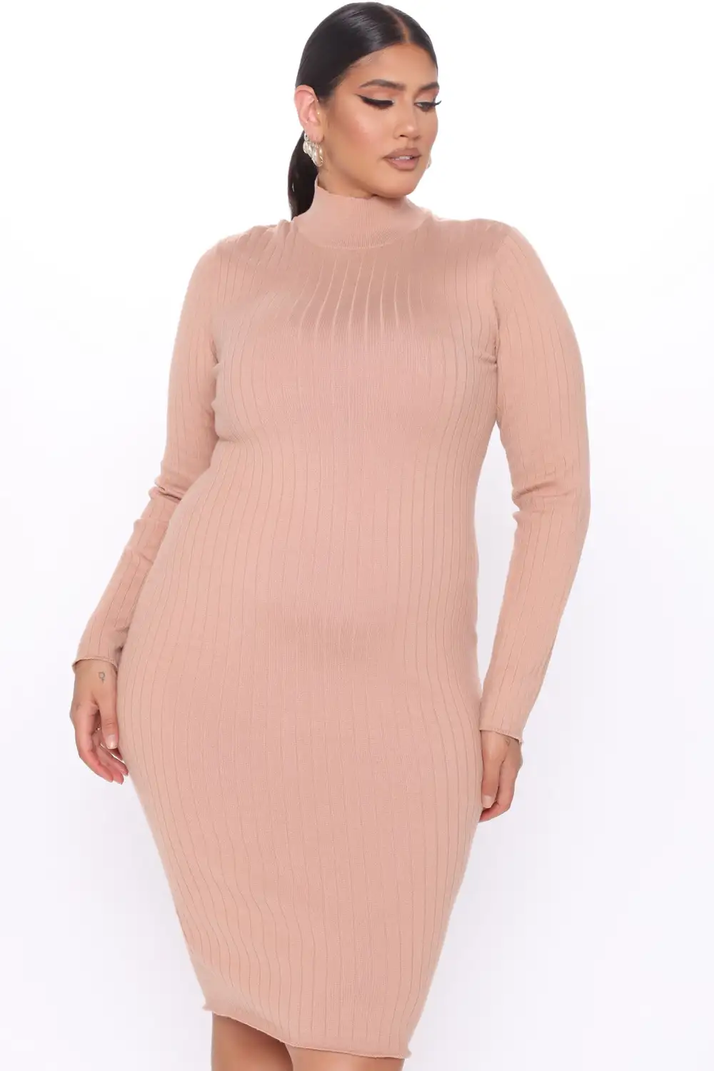Taryn Sweater Midi Dress - Mocha