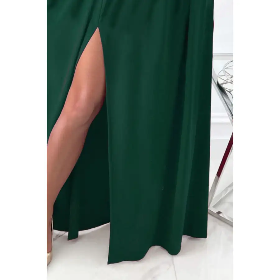 Slit Surplice Long Sleeve Maxi Dress