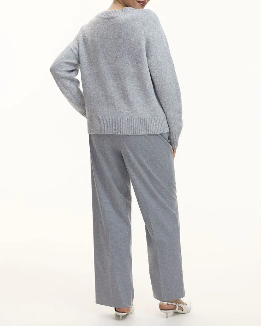 Plush Soft Long-Sleeve V-Neck Sweater