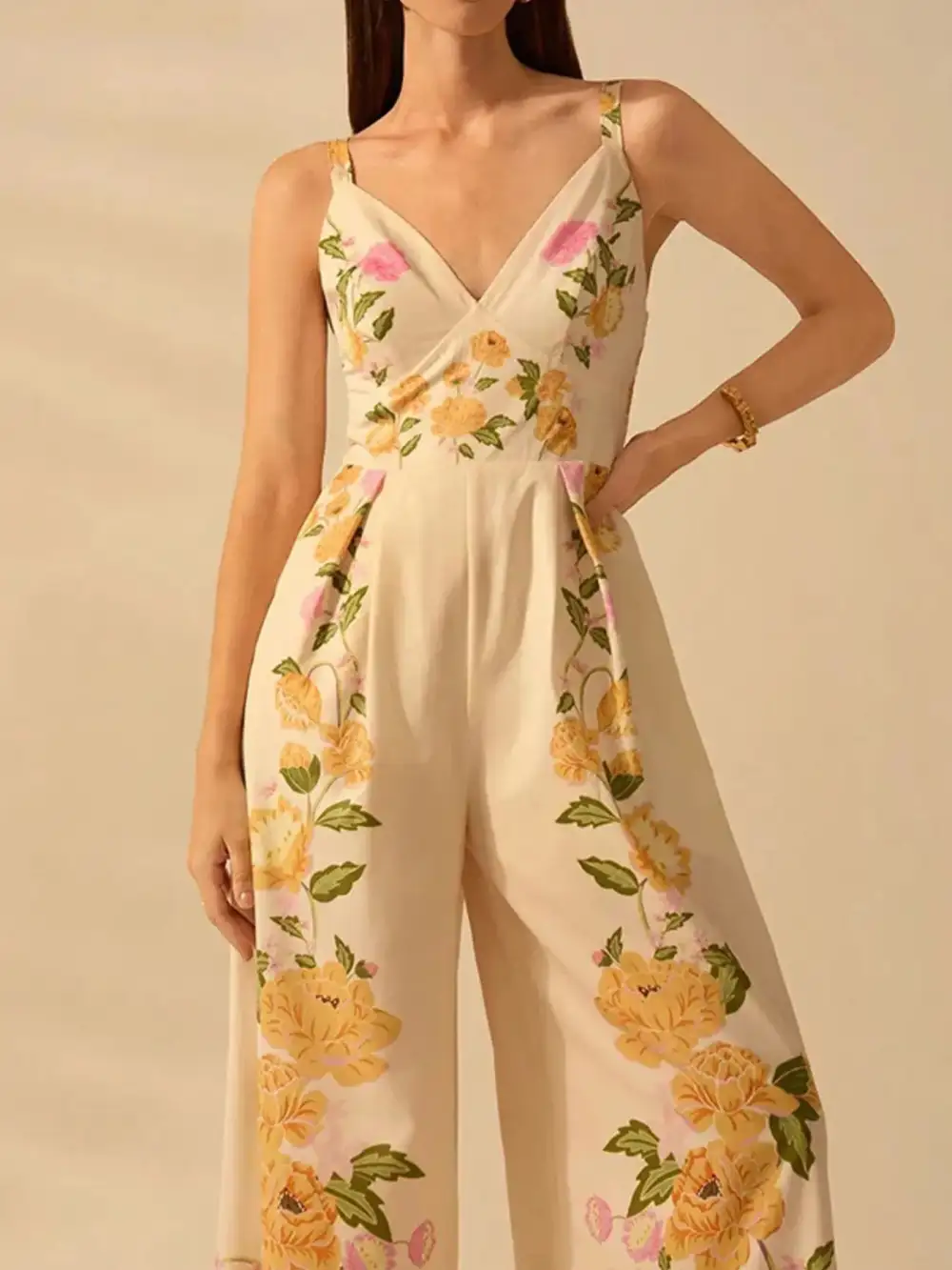 Classic Floral Wide Leg Jumpsuit