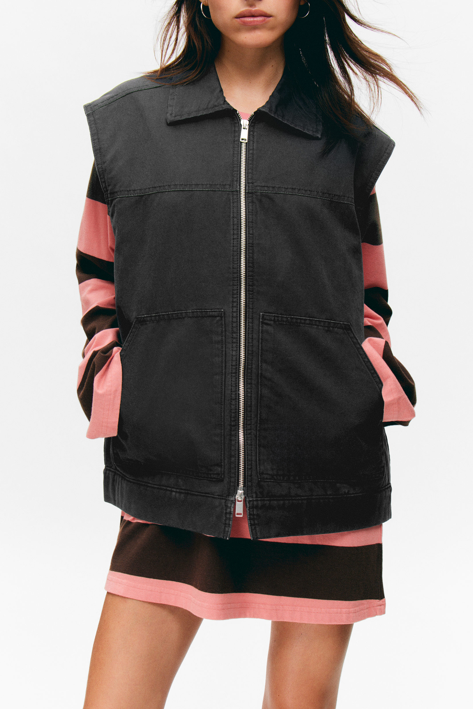 Pocketed Zip Up Vest