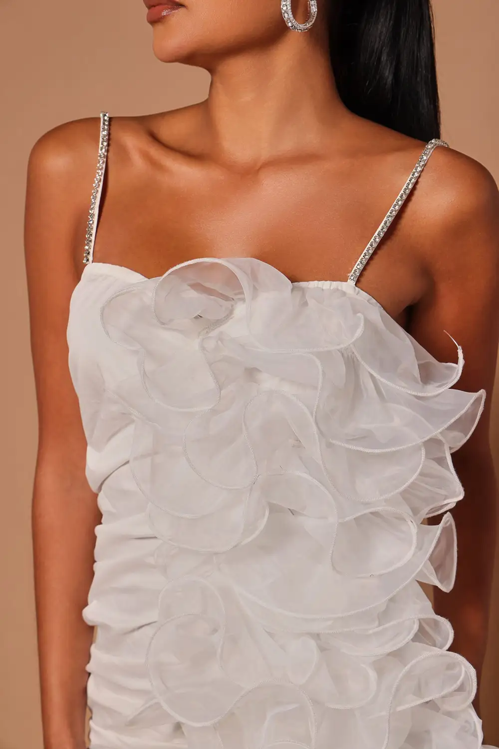 Giselle Ruffle Mini Dress - White
