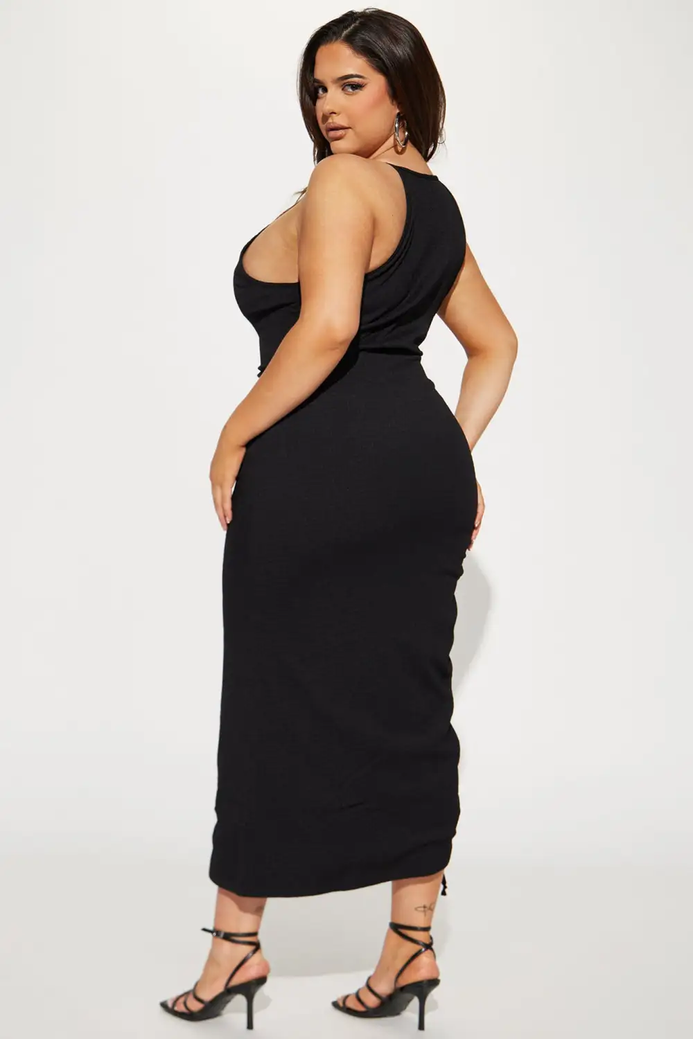 Talia Textured Maxi Dress - Black