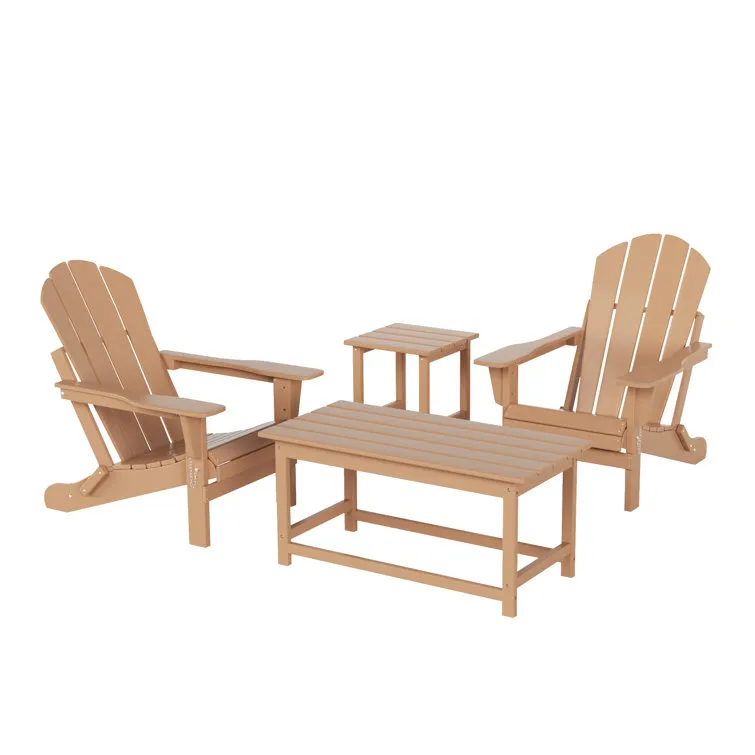 Kirkham Plastic Folding Adirondack Chair with Table