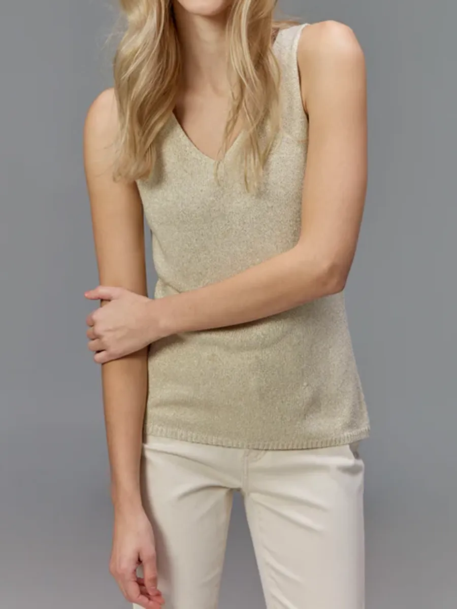 Solid Color Basic V-Neck Women's Vest