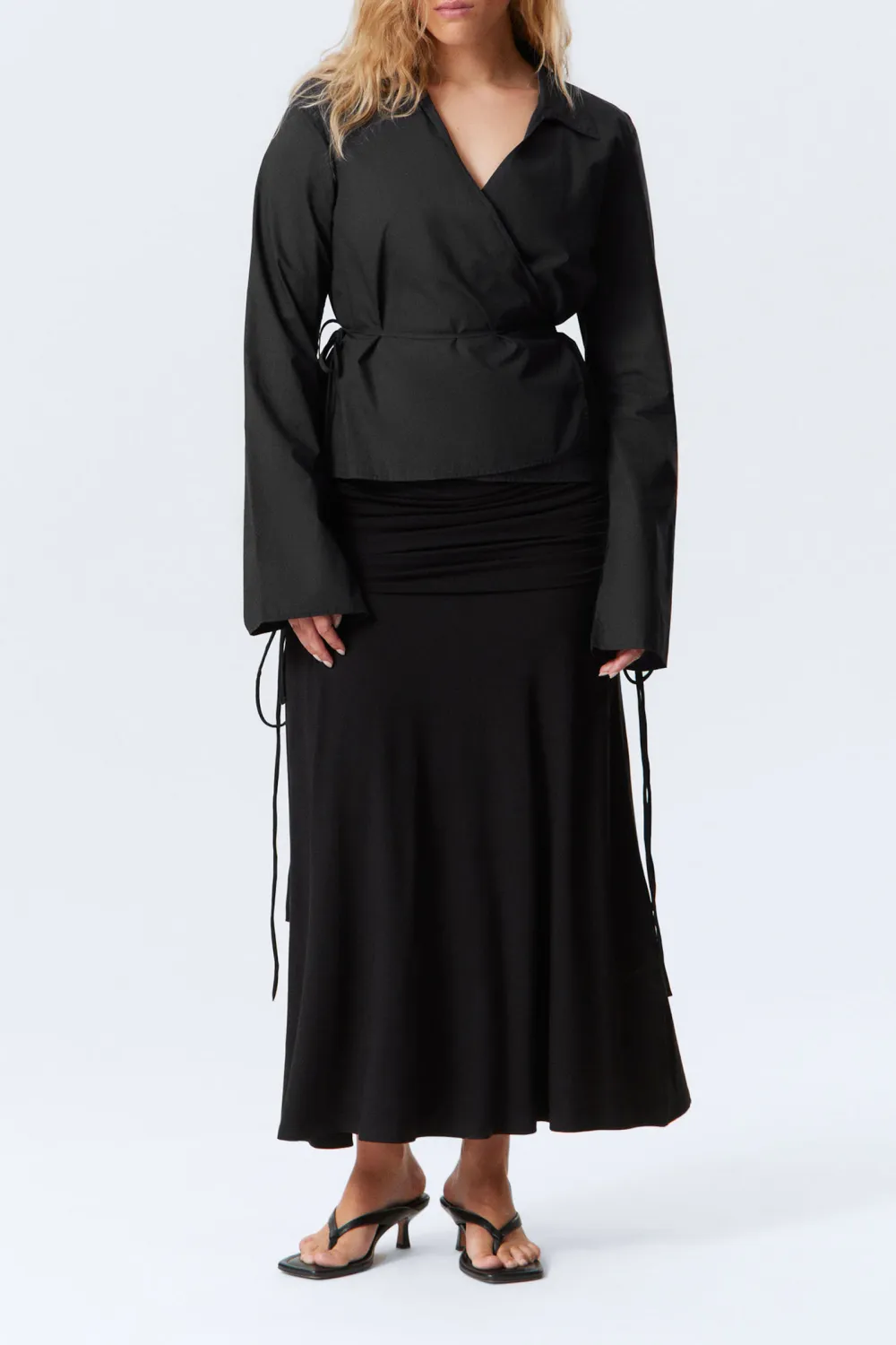 Tied Wrap Long Sleeve Shirt