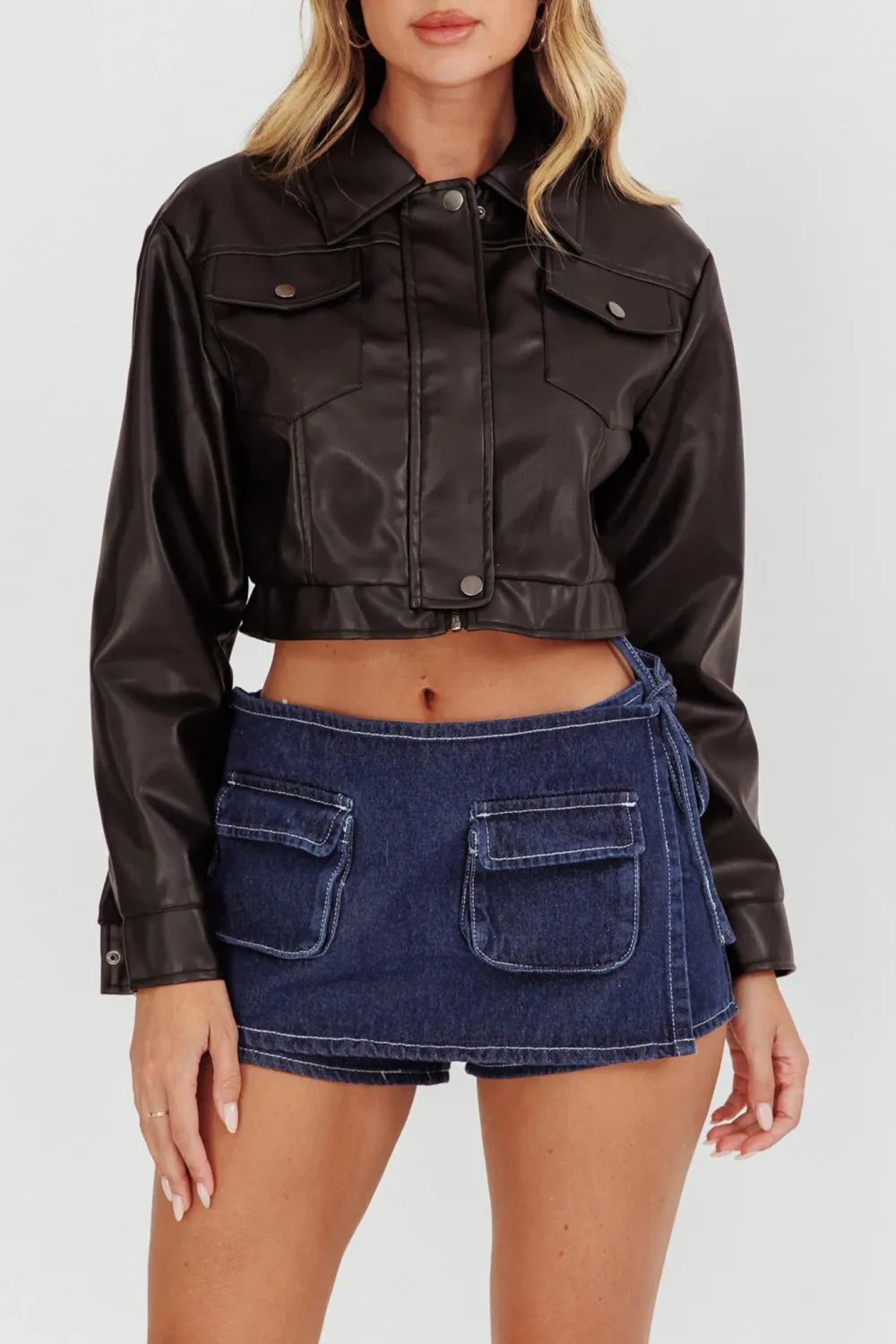 Handsome Cropped Leather Jacket