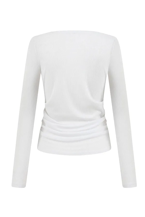 Long Sleeve Top-White