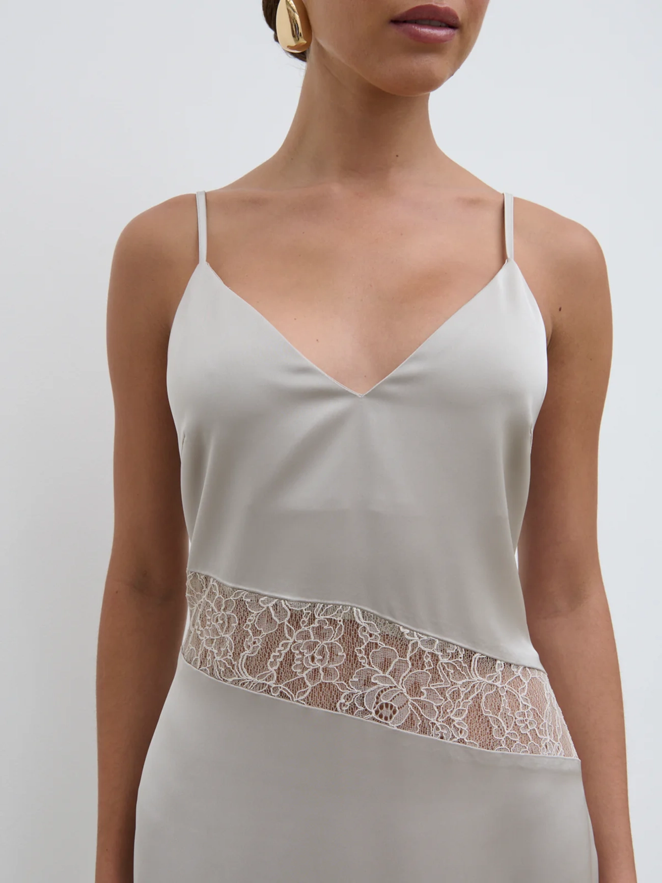Lace Inserted Slip Dress
