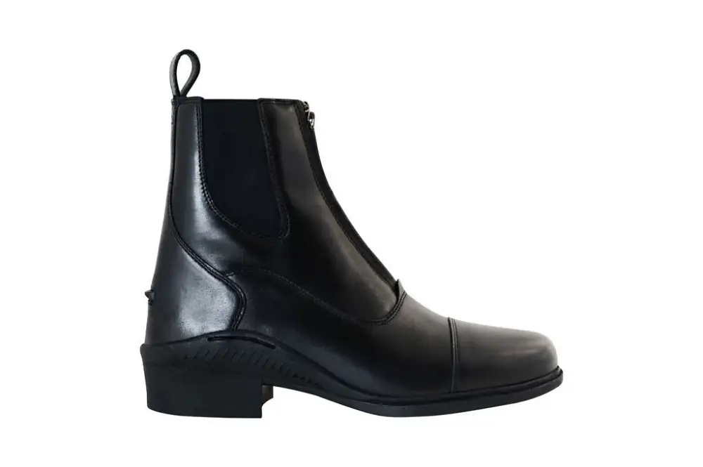 Structured Zip Leather Paddock Boots