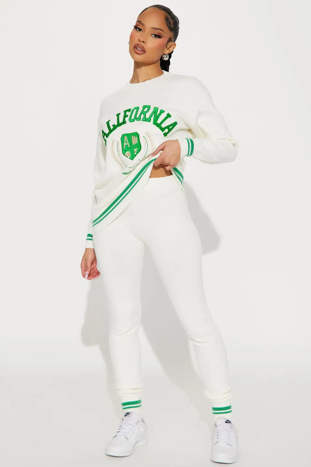 California Coast Sweater Legging Set - Ivory/combo