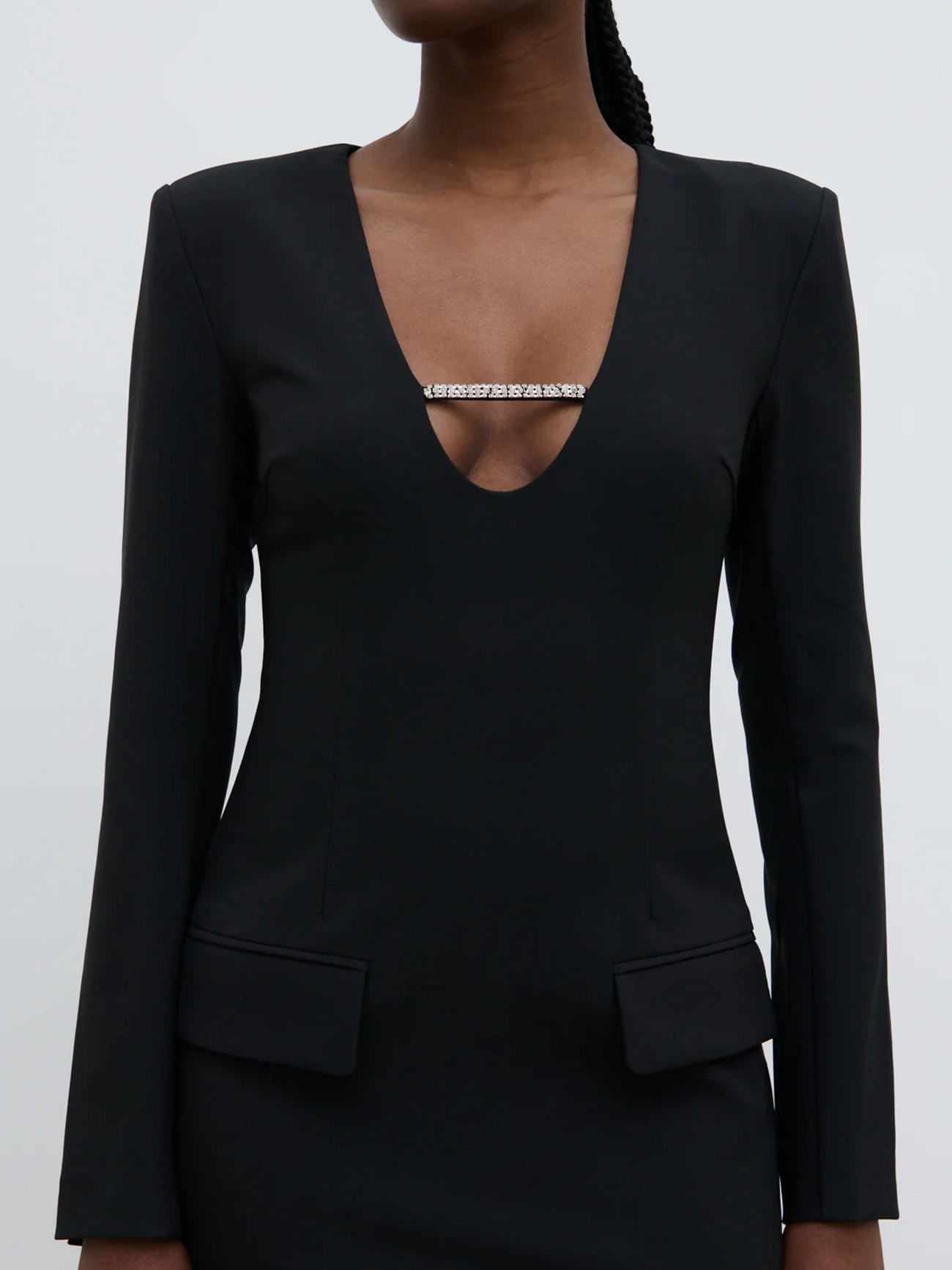 Embellished Trim Mini Dress