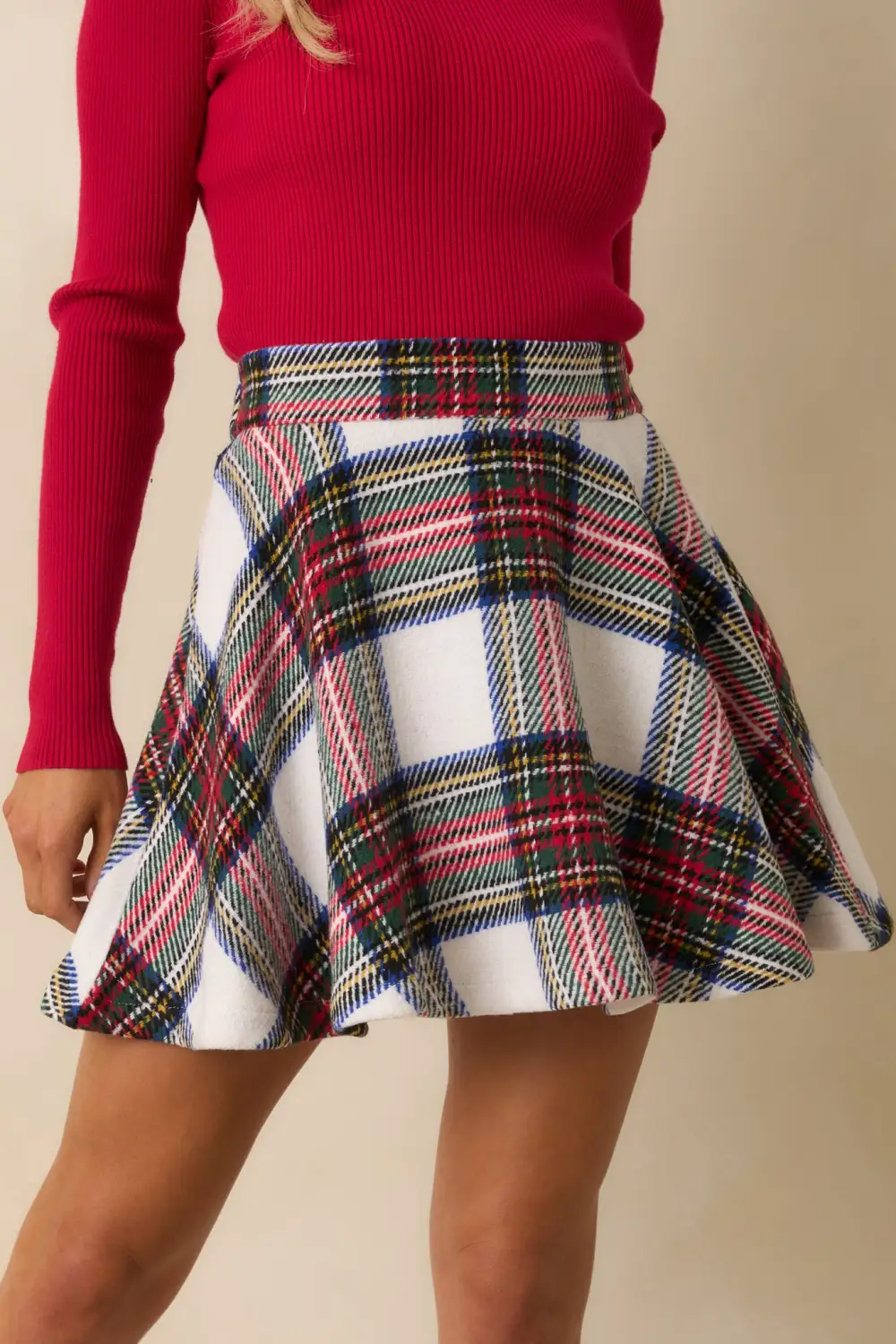It Fun Multi Plaid Flared Mini Skirt