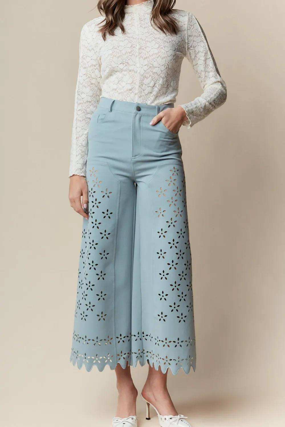 Minimal Roomy Zip Wide Leg Casual Pants