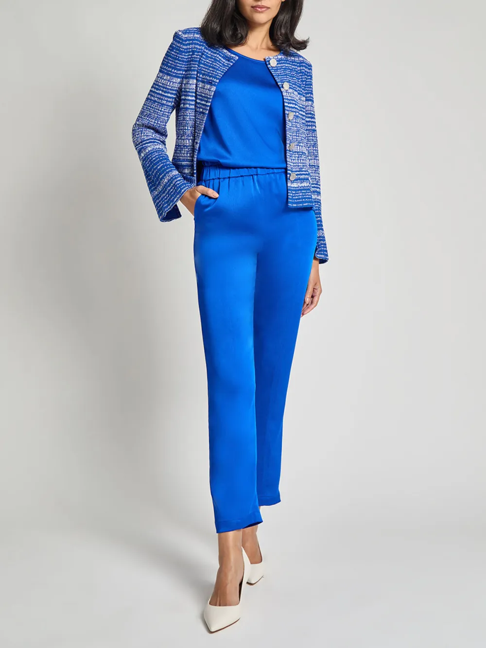 Sleeve Slit Striped Jacket