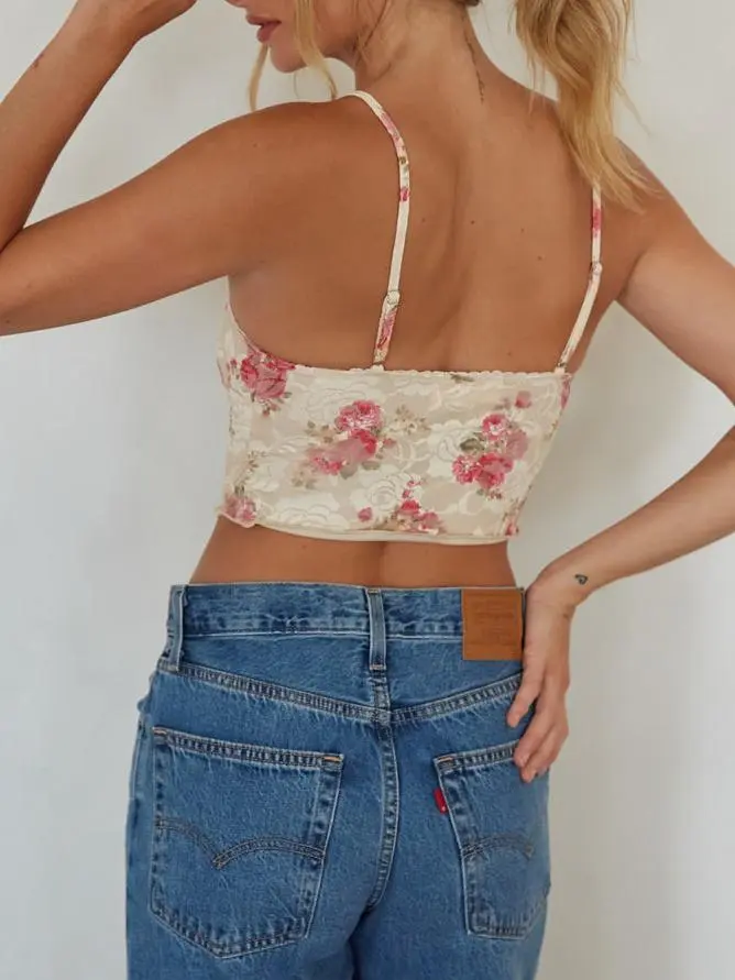 Lace Floral Corset Top