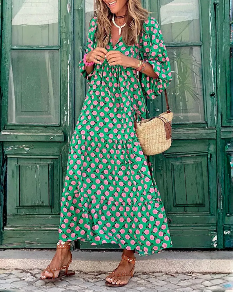 Easy Fit V-Neck Maxi Clean Line Dress