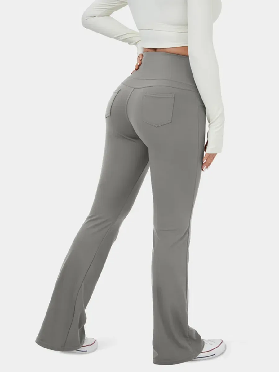 High Waisted Back Pocket Flare Yoga Leggings