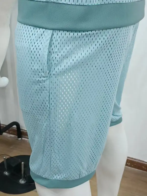 Knit Lapel Collar Short Sleeve Shorts