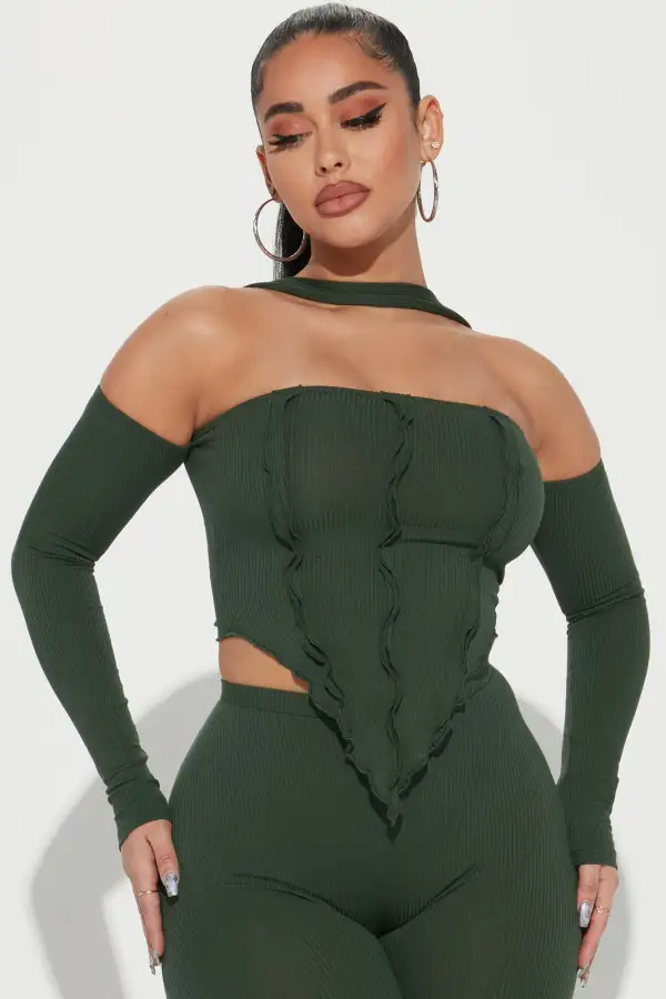 Off For The Night Legging Set  - Olive