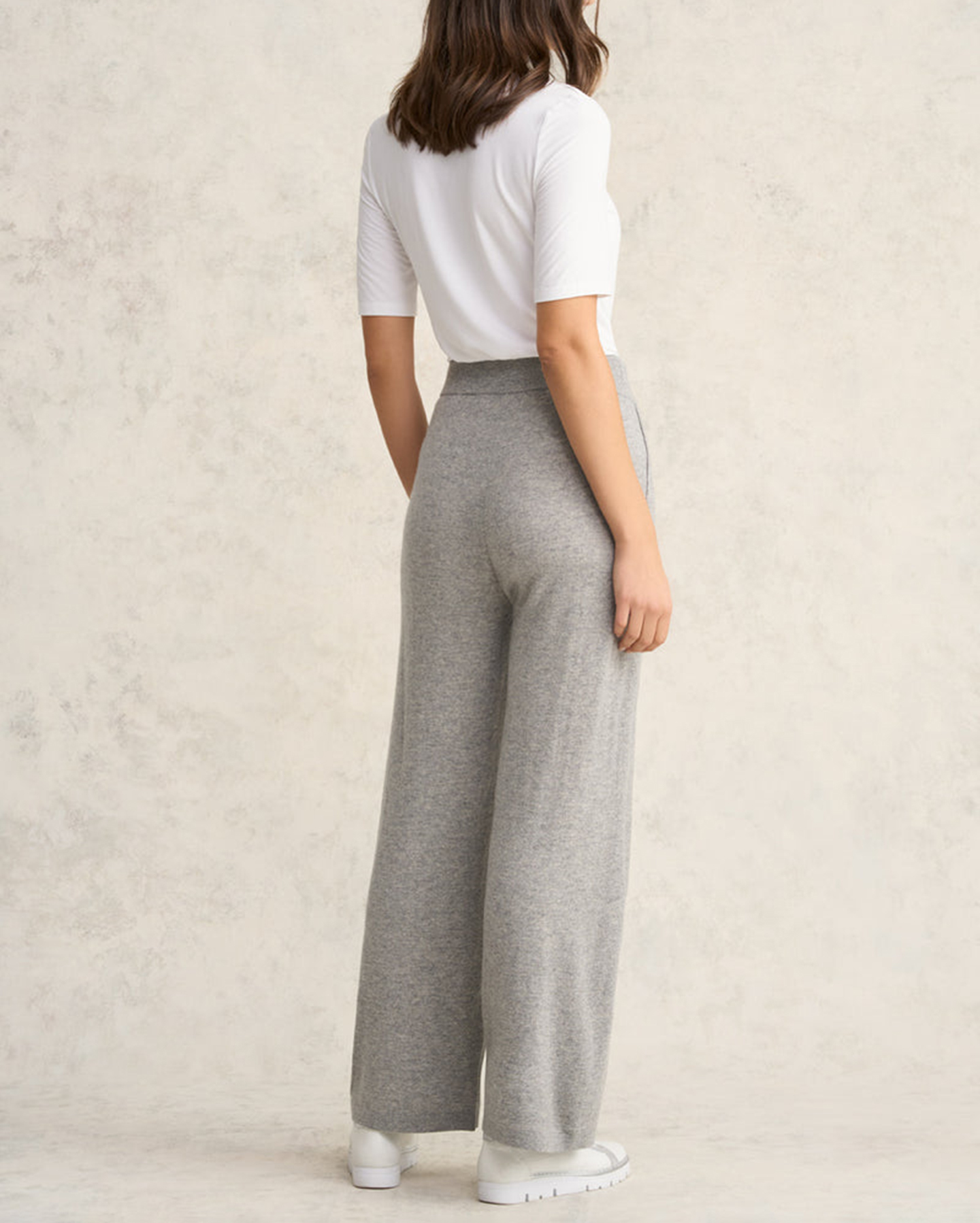 Elastic Waist Wide Leg Knit Pants
