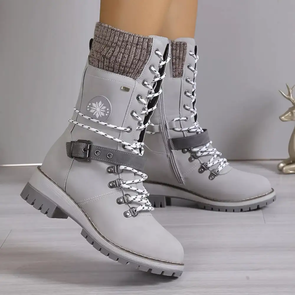 Modern Refined Lace-Up Block Heel Boots