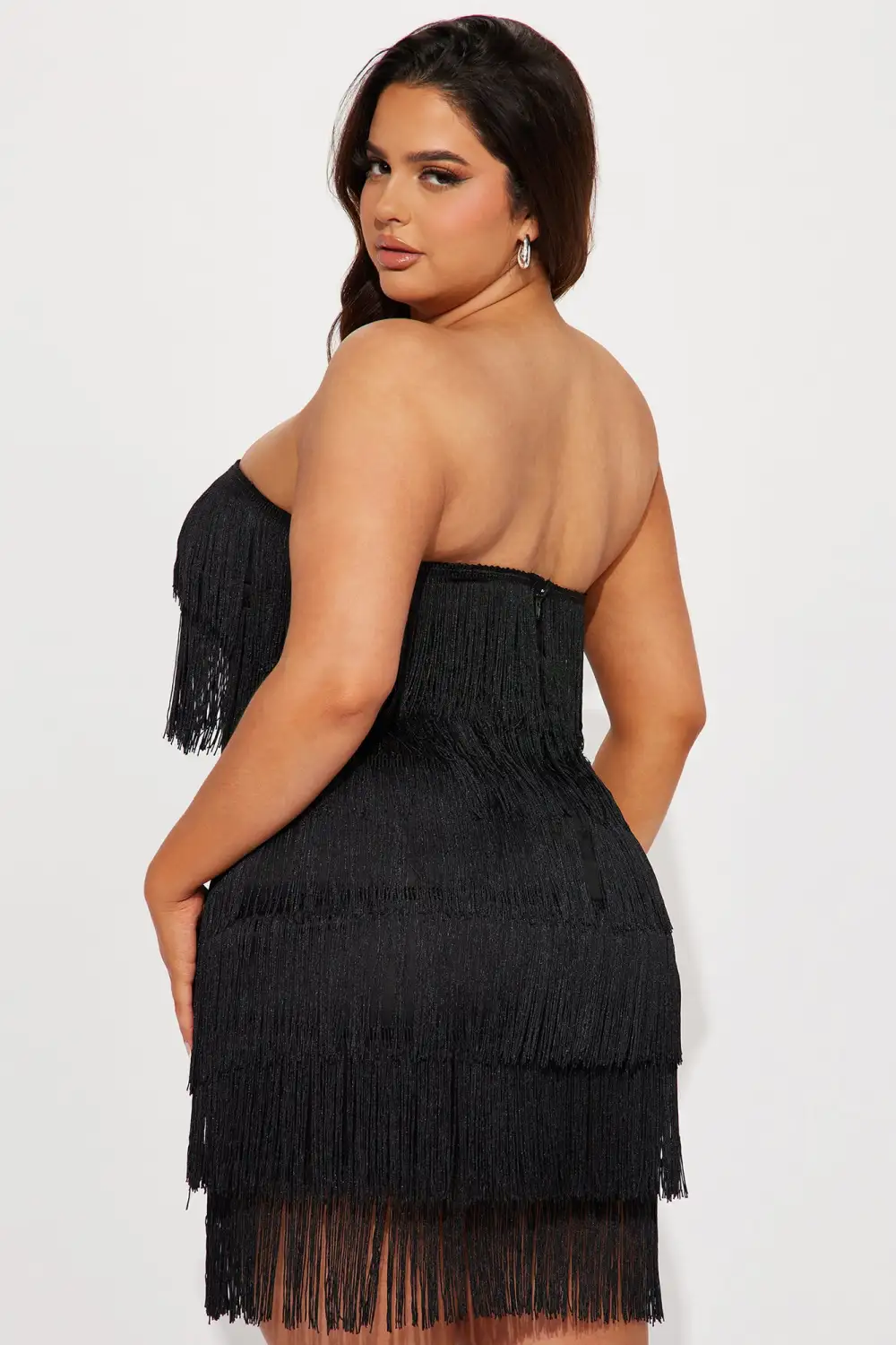 Jordyn Fringe Mini Dress - Black