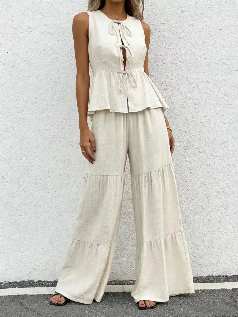 Easygoing Wide Leg Sleeveless Jumpsuit