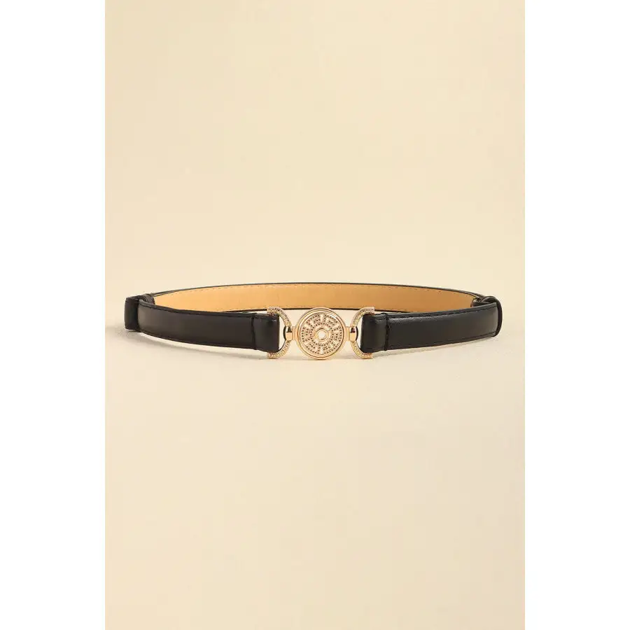 Rhinestone Decor PU Leather Belt