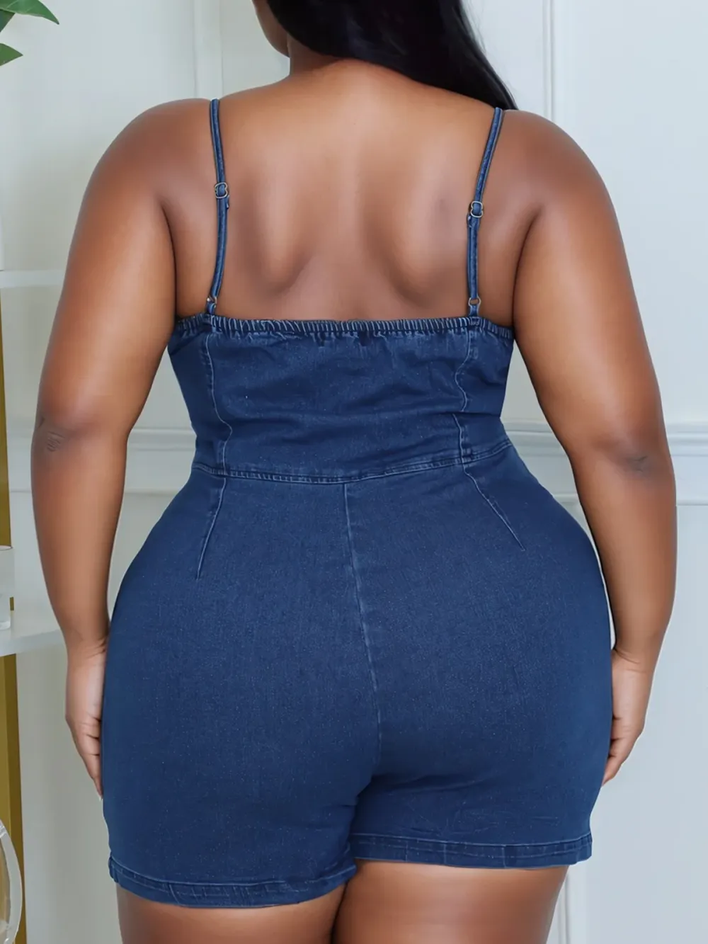 Plus Size Fashion Denim Jumpsuit For Women