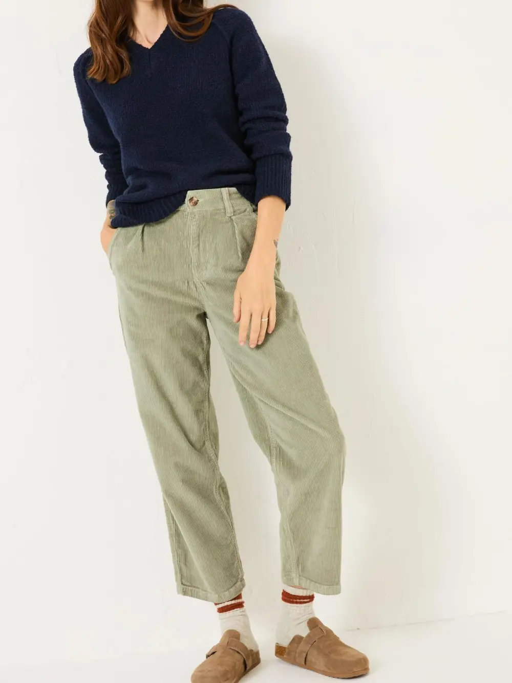 Navy Bonnie Boucle V-Neck Jumper