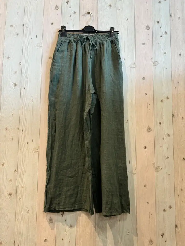 Straight Linen Blend Casual Pants