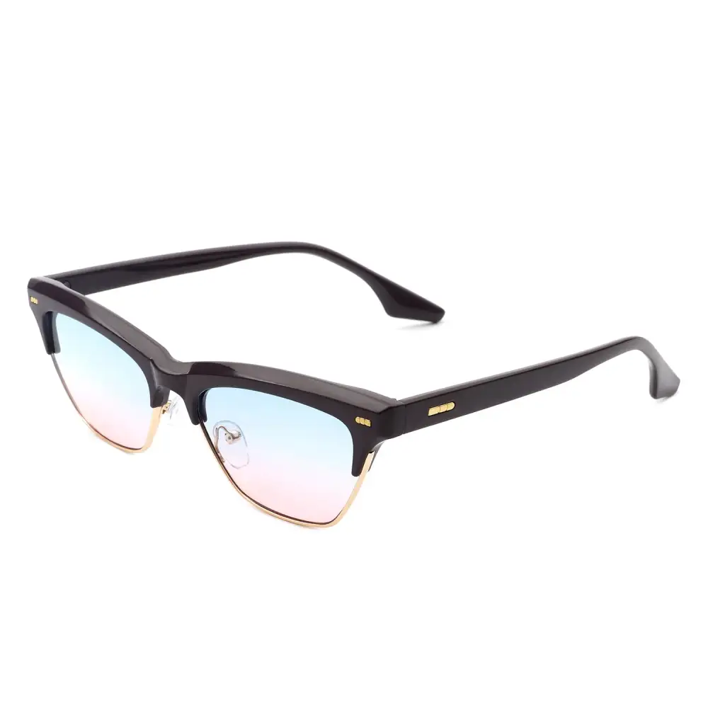 Polished Cat Eye Square Frame Sunglasses