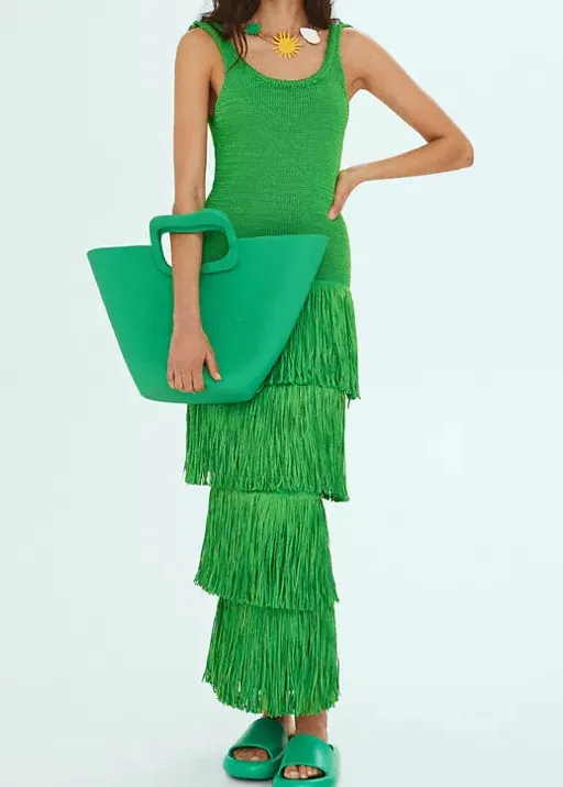 Fringe Detail Midi Dress