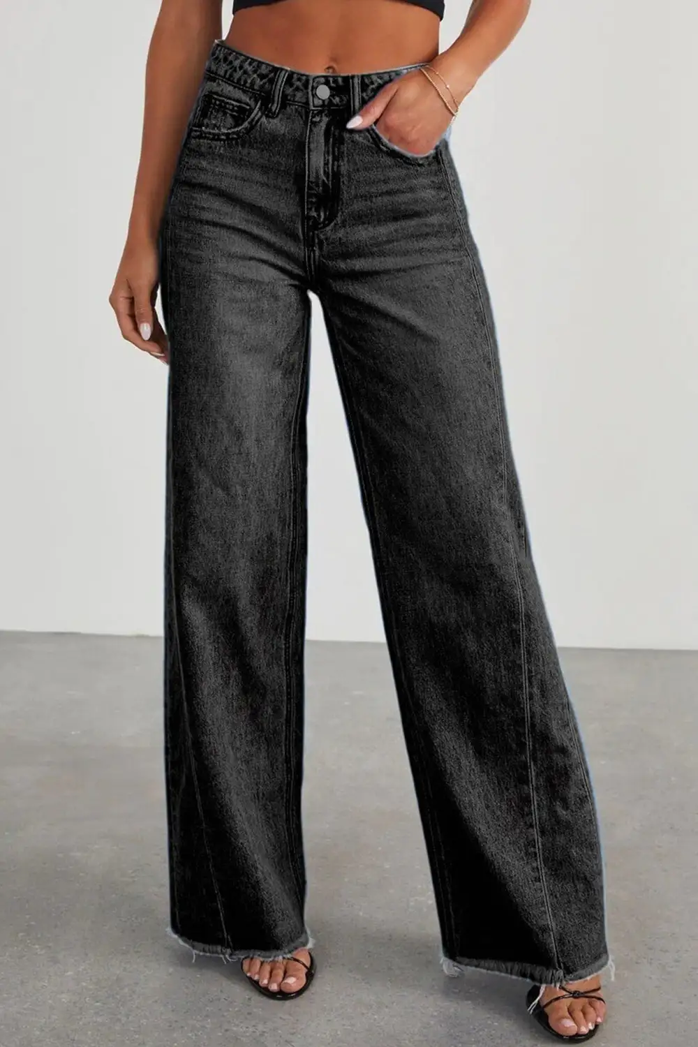 Raw Hem Mid Rise Jeans