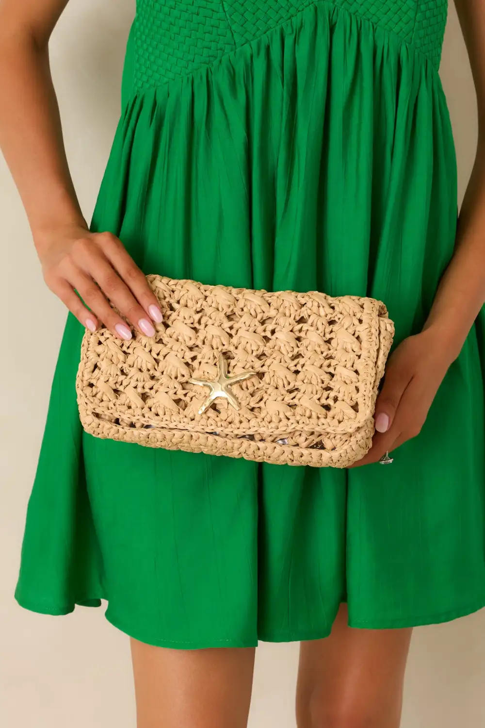 Raffia Woven Clutch Bag