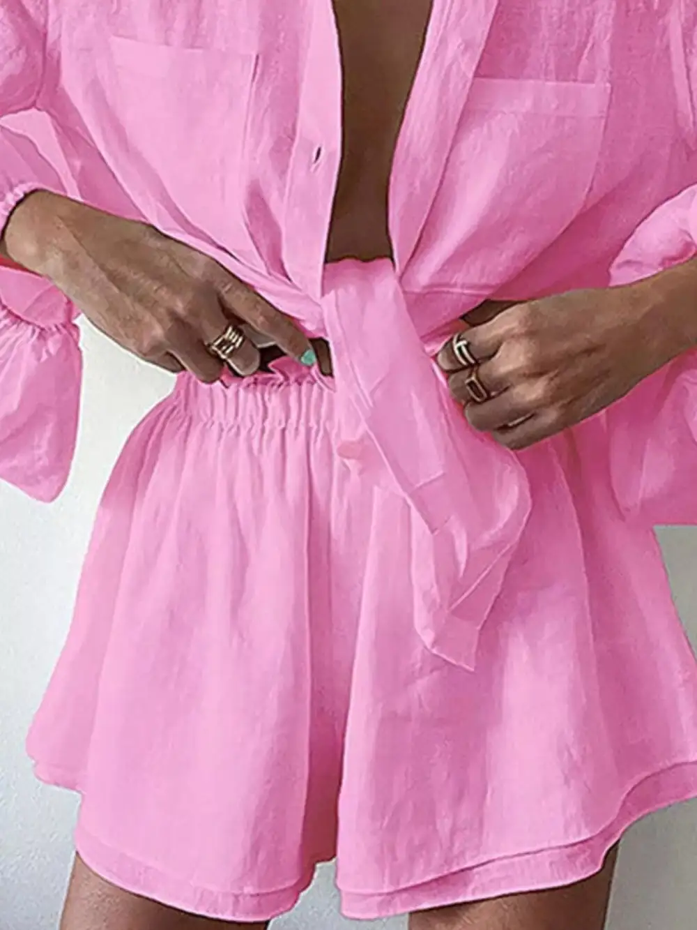 Easygoing Button Front Button Set