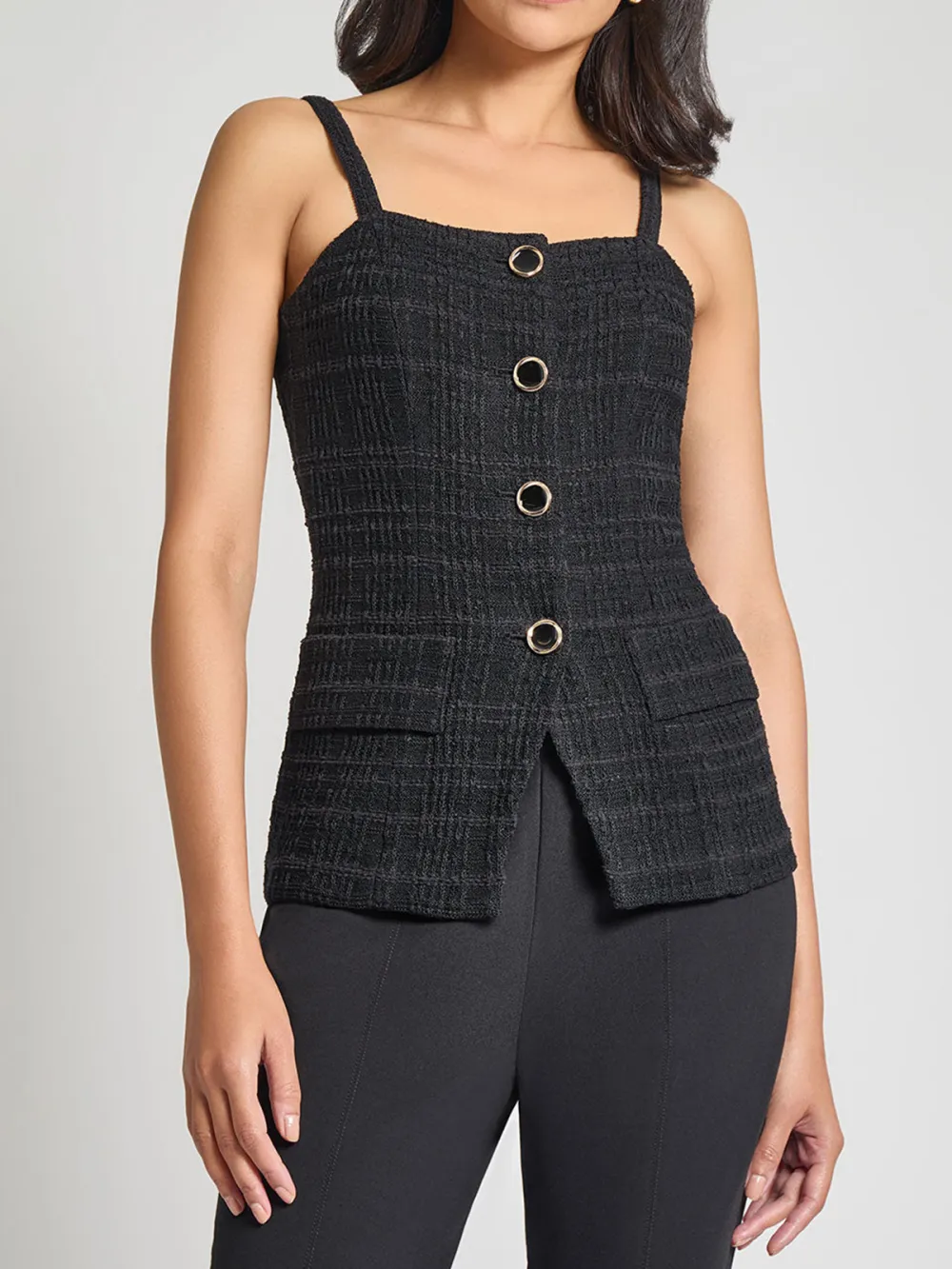 Strap Button Vest