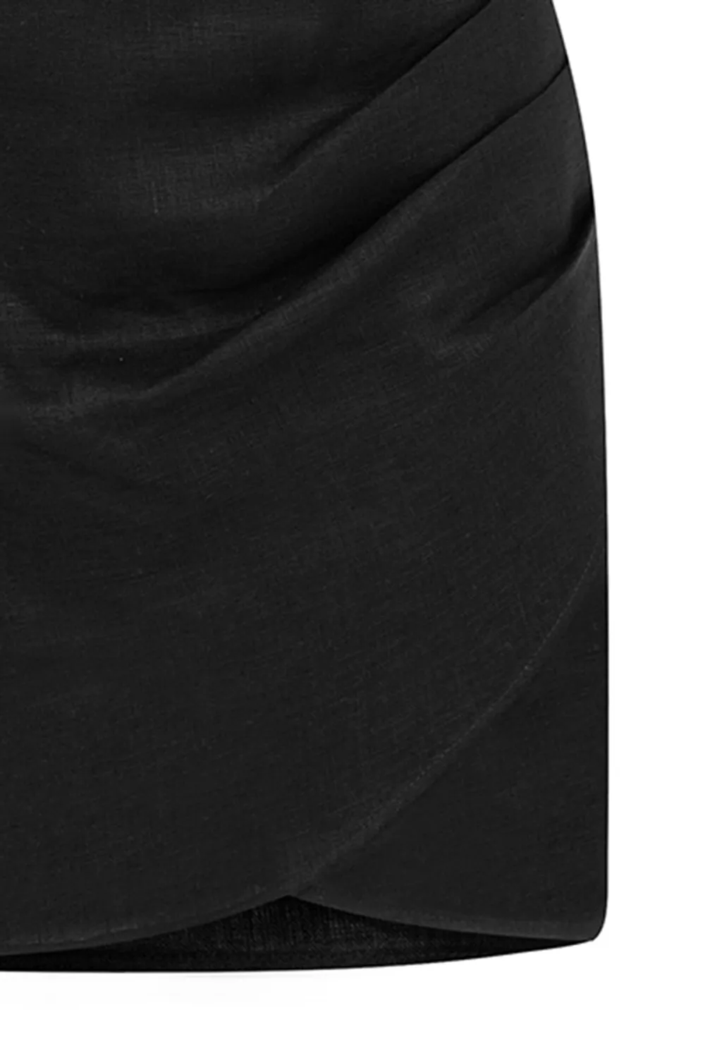 Straight Neck Mini Dress-White