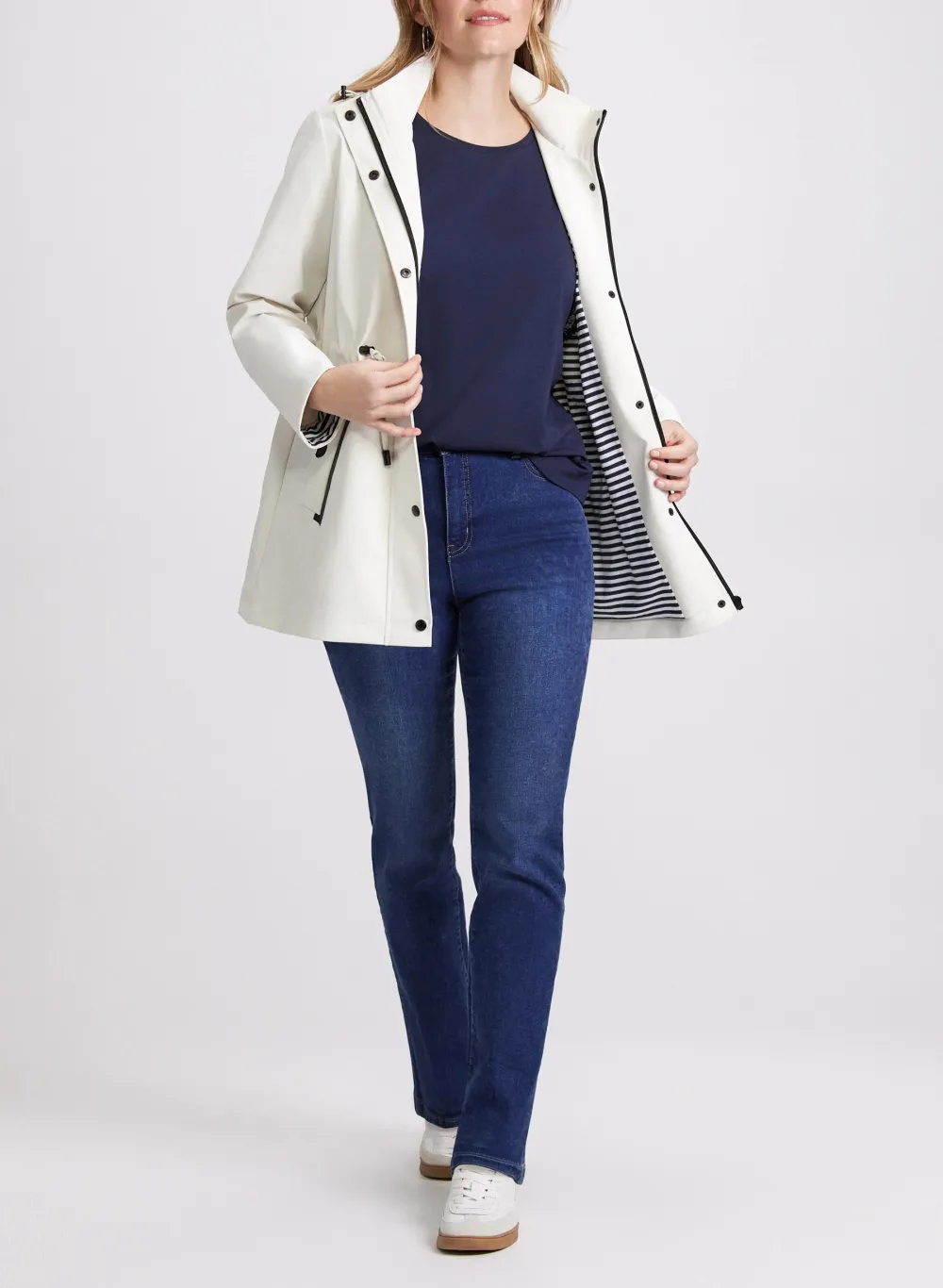 Water-Resistant Hooded Trench Coat