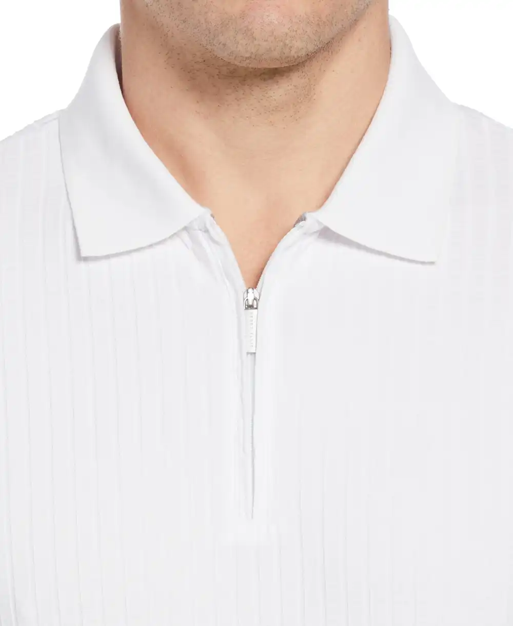 Quarter Zip Ribbed Polo