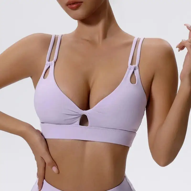 Convertible-Strap V-Neck Sports Bra