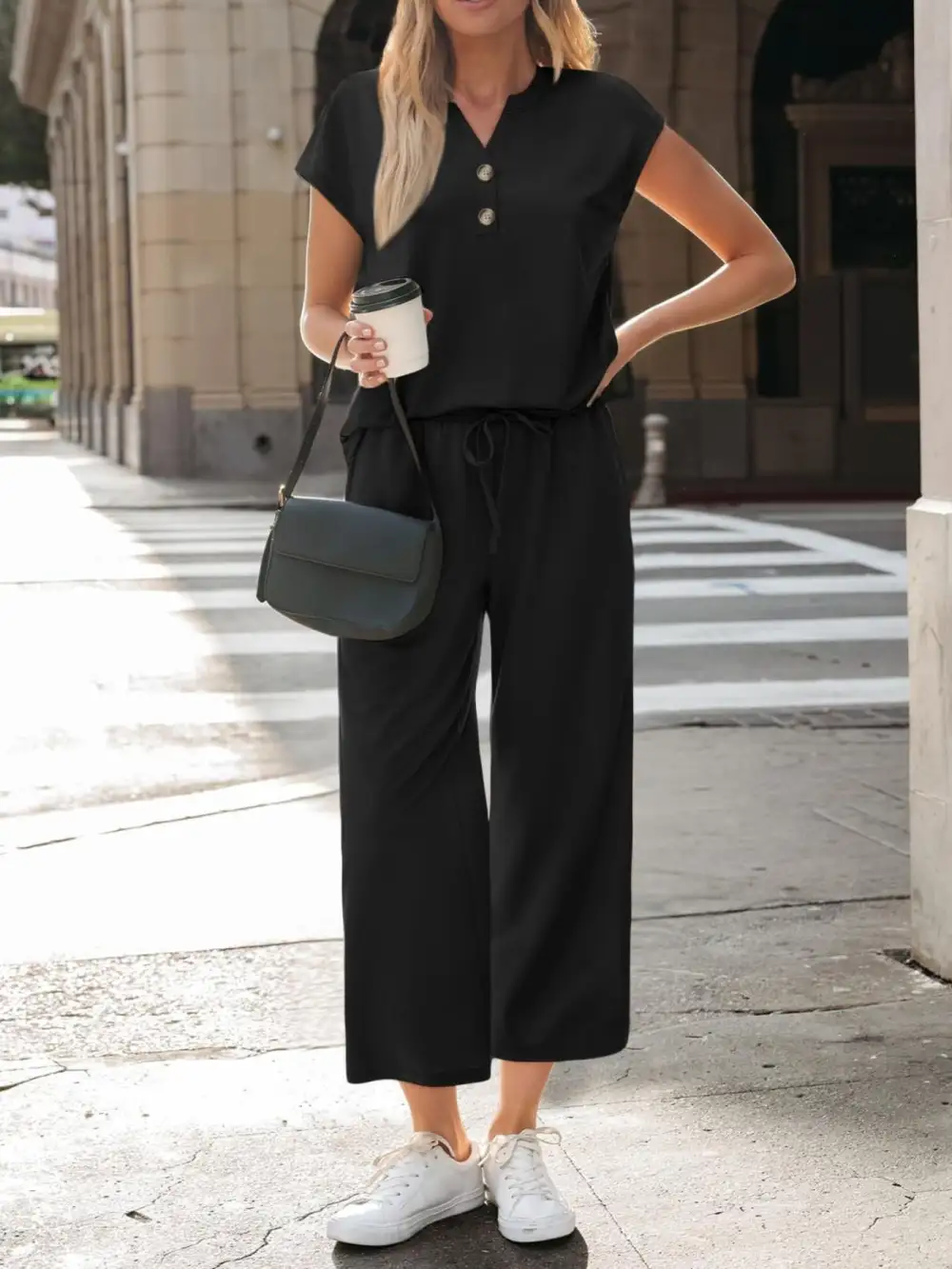 Notched Short Jumpsuit