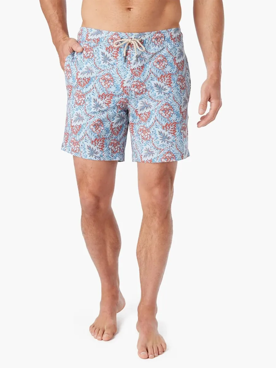 Men's Sky Blue Beach Forest Beach Shorts