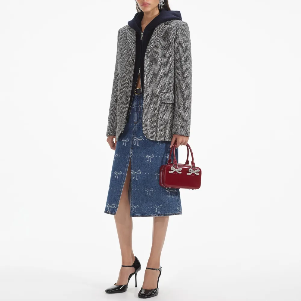 Black Herringbone Blazer