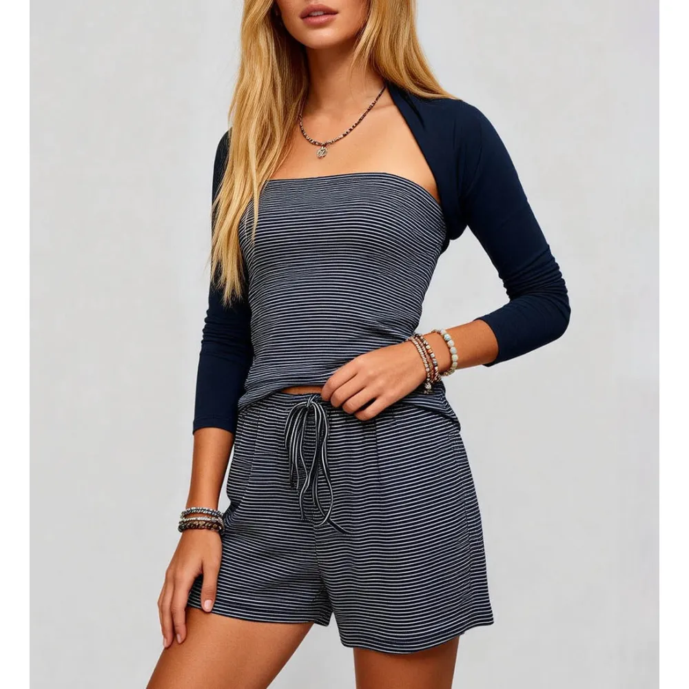 Elastic Waist Pocket Wide Leg Shorts