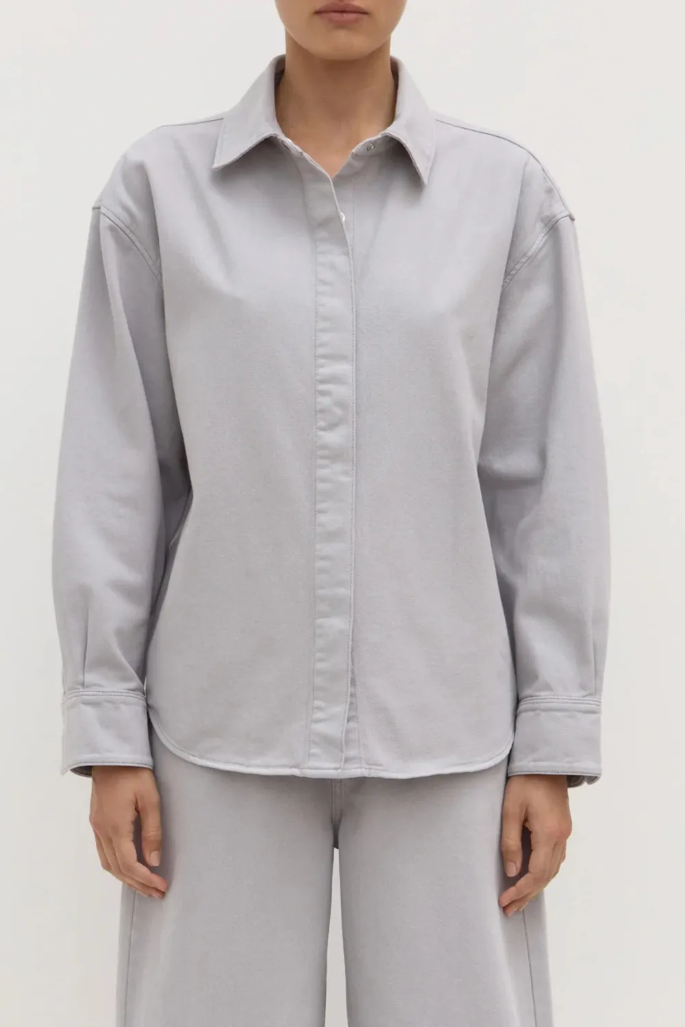 Hidden Concealed Button Denim Jacket